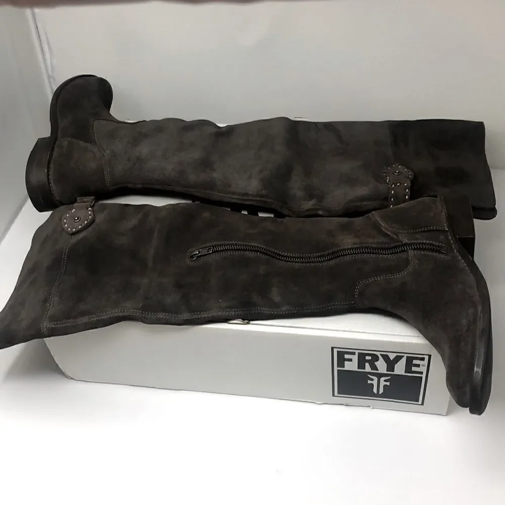 FRYE Women's Shirley Over-The-Knee Engineer Boot Size 5.5 NEW Smoke Color